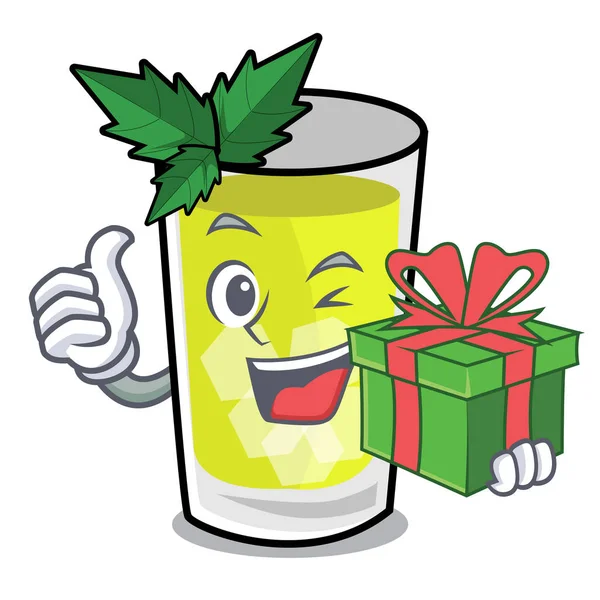 Hediye sakinleşmek maskot karikatür ile