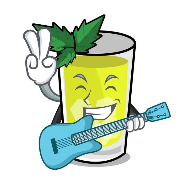 Gitar sakinleşmek maskot karikatür ile