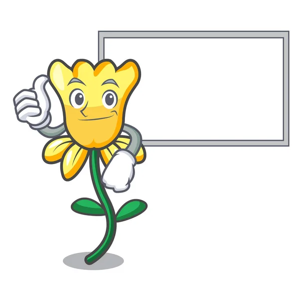 Remek ellátás nárcisz virág karakter cartoon — Stock Vector