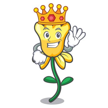 Kral nergis çiçek maskot çizgi film