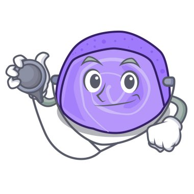 Doktor böğürtlenli rulo pasta karakter karikatür