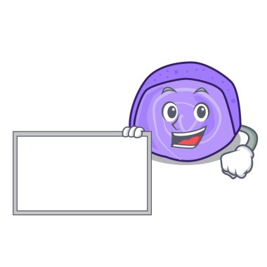 Kurulu ile böğürtlenli rulo pasta karakter karikatür