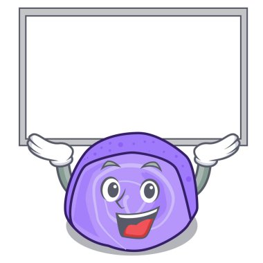 Tahtayı böğürtlenli rulo pasta karakter karikatür vektör çizim