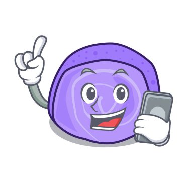 Telefon blueberry ile rulo pasta karakter karikatür