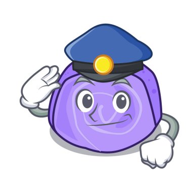 Polis böğürtlenli rulo pasta karakter karikatür