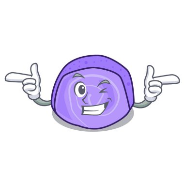 Wink böğürtlenli rulo pasta karakter karikatür vektör çizim