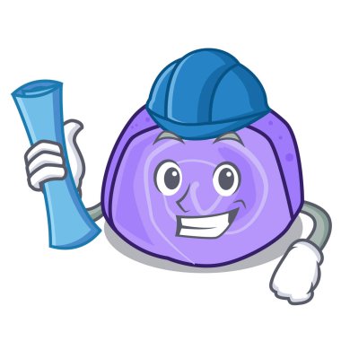 Mimar böğürtlenli rulo pasta karakter karikatür