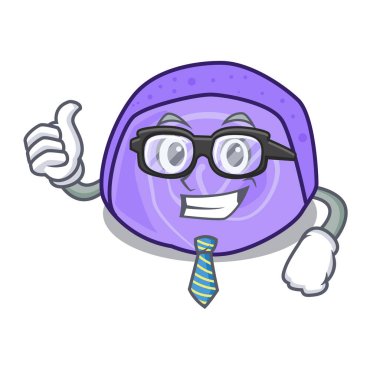 İşadamı böğürtlenli rulo pasta karakter karikatür