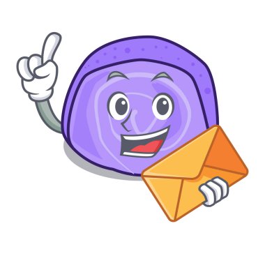 Zarf blueberry ile rulo pasta karakter karikatür