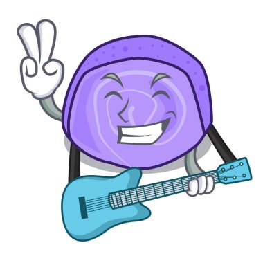 Gitar blueberry ile pasta maskot çizgi film rulo