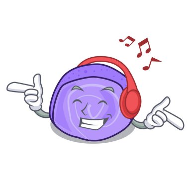 Dinleme müzik böğürtlenli rulo pasta maskot çizgi film