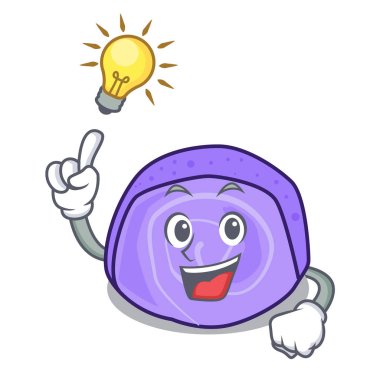 Bir fikir yaban mersinli kek maskot çizgi film rulo var