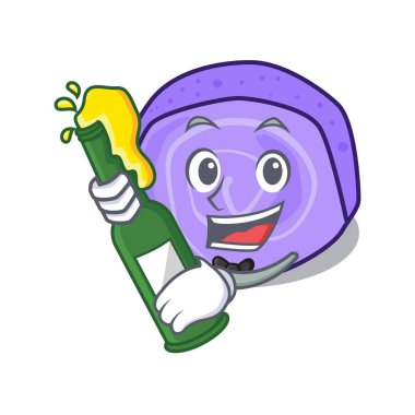 Birayla böğürtlenli rulo pasta maskot çizgi film