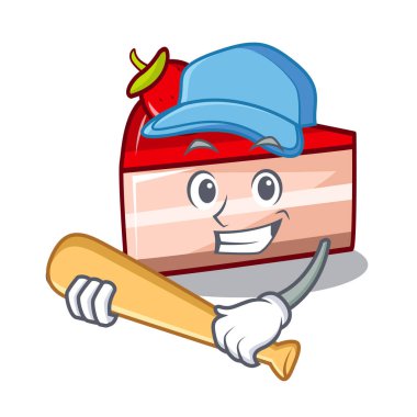 İskambil beyzbol çilekli pasta karakter karikatür