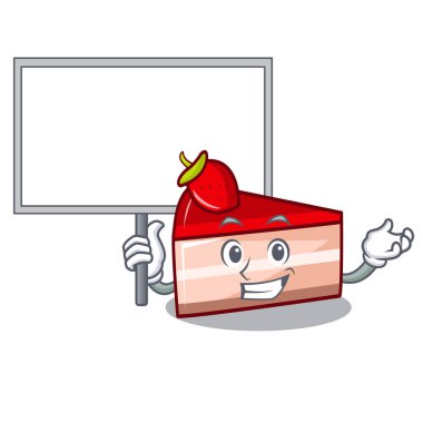 Yönetim Kurulu çilekli pasta karakter karikatür getirmek