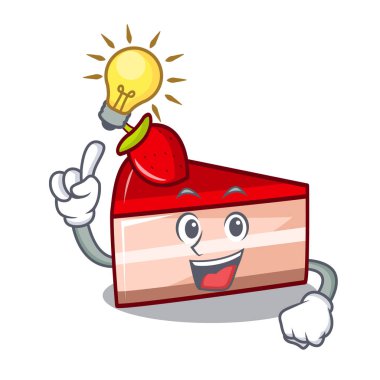 Bir fikir çilekli pasta maskot çizgi film var