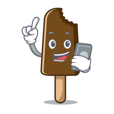 Telefon çikolatalı dondurma karakter karikatür ile
