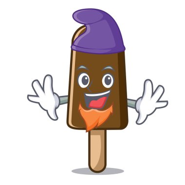 Elf çikolatalı dondurma karakter karikatür