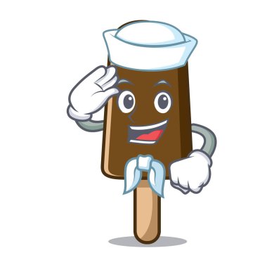 Denizci çikolatalı dondurma karakter karikatür