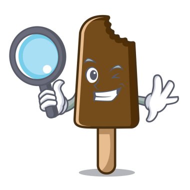 Dedektif çikolatalı dondurma karakter karikatür