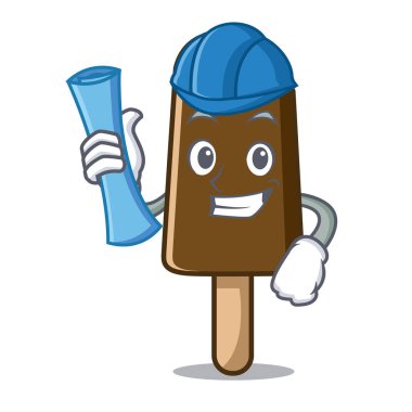 Mimar çikolatalı dondurma karakter karikatür