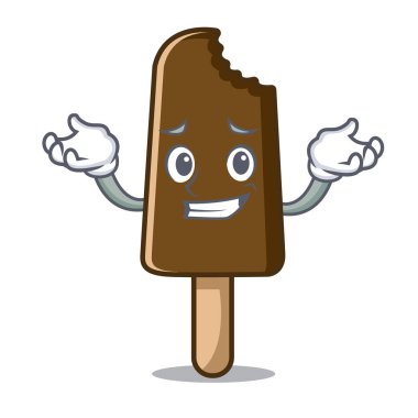 Çikolatalı dondurma karakter karikatür sırıtarak