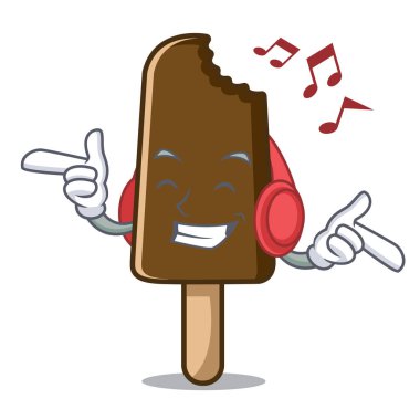 Dinleme müzik çikolatalı dondurma maskot çizgi film