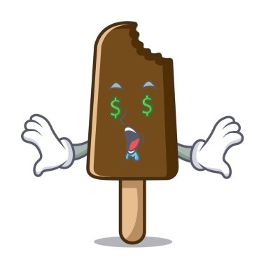 Para göz çikolatalı dondurma maskot çizgi film
