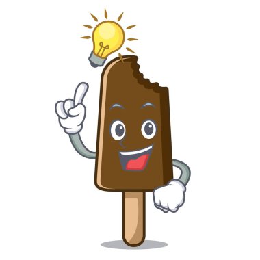 Bir fikir çikolatalı dondurma maskot çizgi film var