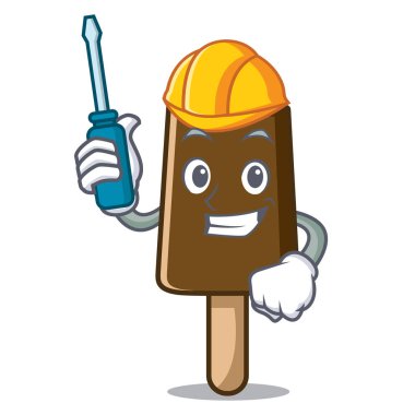 Otomotiv çikolatalı dondurma maskot çizgi film