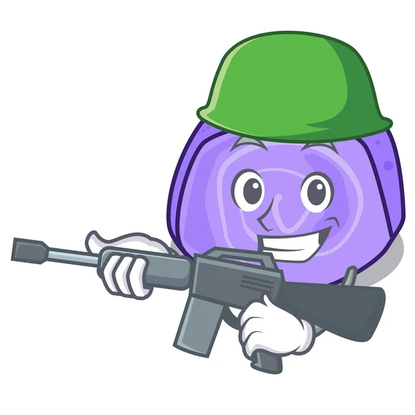 Exército blueberry roll bolo personagem desenhos animados — Vetor de Stock