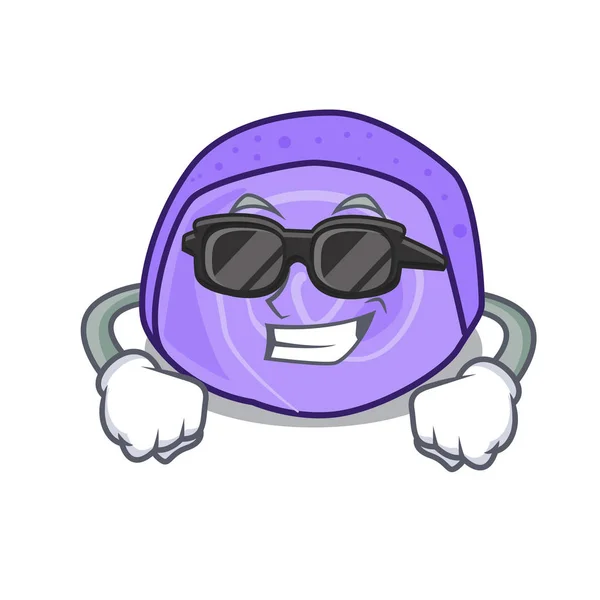 Super cool blueberry roll taart karakter cartoon — Stockvector