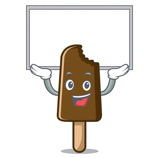 Nahoru deska čokoládové zmrzliny znakové karikatury — Stockový vektor