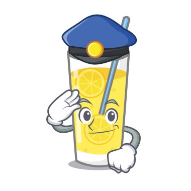 Polis limonata karakter karikatür tarzı