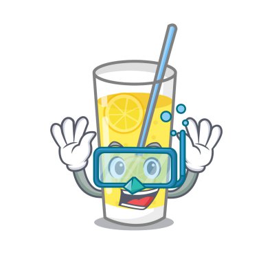 Dalış limonata karakter karikatür tarzı