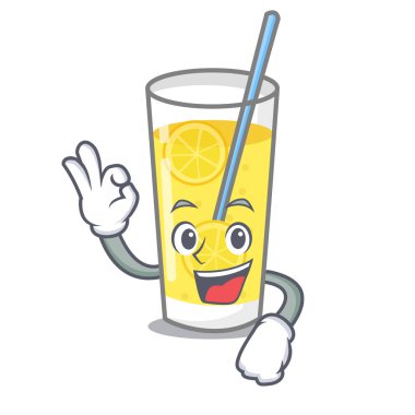 Limonata karakter karikatür tarzı Tamam