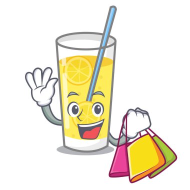 Limonata karakter karikatür tarzı alışveriş