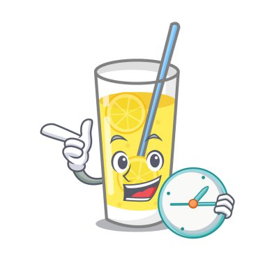 Saat limonata karakter karikatür tarzı ile