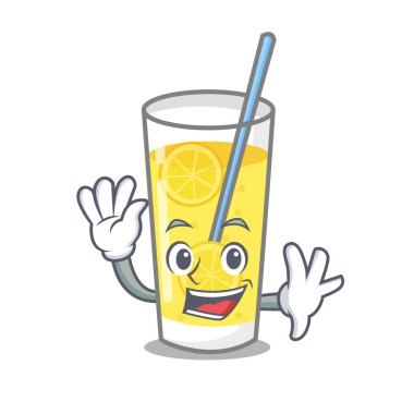 Limonata karakter karikatür tarzı sallayarak