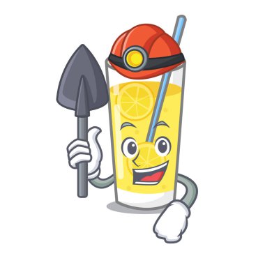 Madenci limonata maskot karikatür tarzı