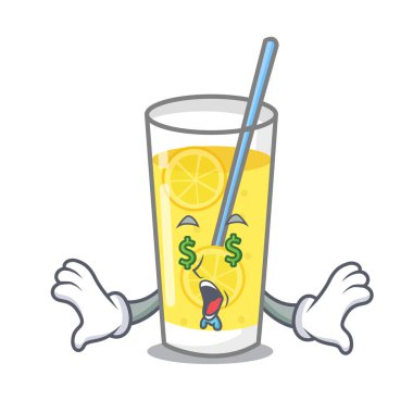 Para göz limonata maskot karikatür tarzı