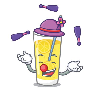 Limonata maskot karikatür tarzı hokkabazlık