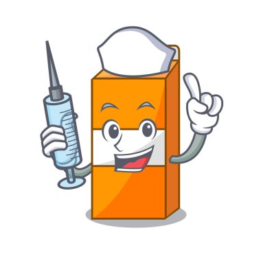 Hemşire paket meyve suyu karakter karikatür