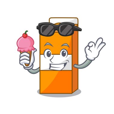 Dondurma paket meyve suyu karakter karikatür ile