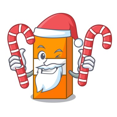 Şeker paketi suyu maskot karikatür ile Santa