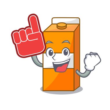 Köpük parmak paket meyve suyu maskot çizgi film