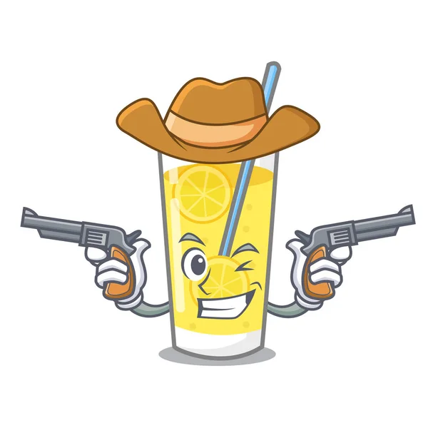 Cowboy lemonade character cartoon style — Stock Vector