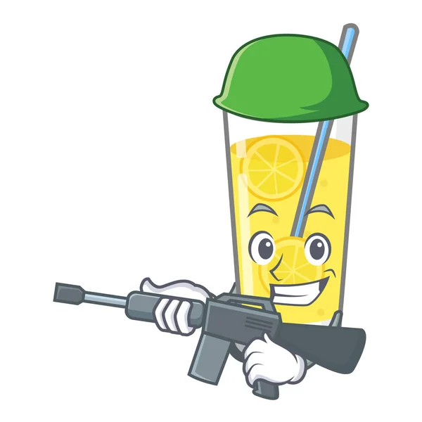 Armée limonade personnage dessin animé style — Image vectorielle