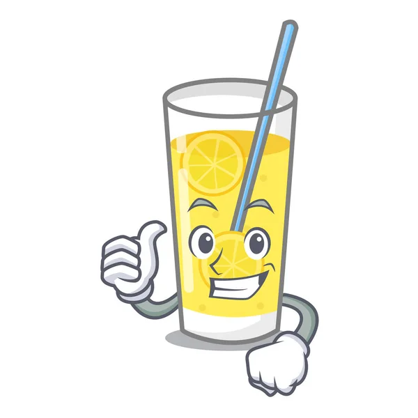 Duimschroef opwaarts limonade cartoon tekenstijl — Stockvector