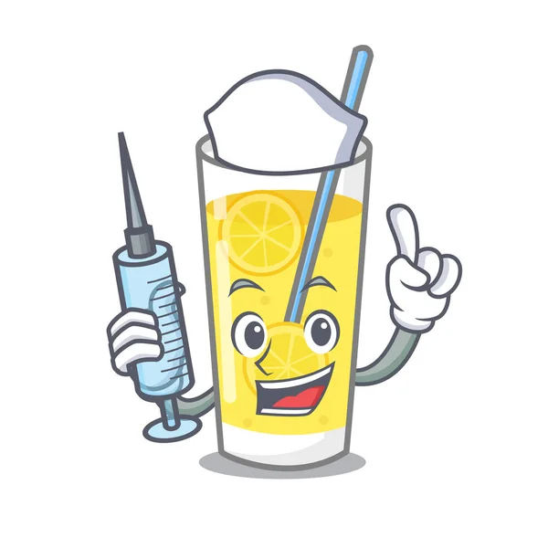 Enfermera limonada carácter dibujos animados estilo — Vector de stock
